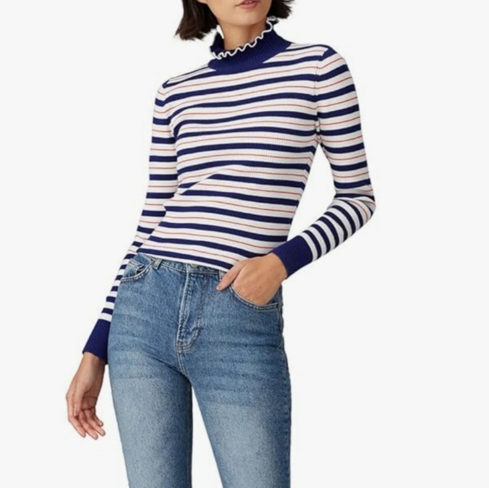 Scotch & Soda Rent The Runway Pre-Loved Rib Knit Turtleneck, Size Large,  NWOT